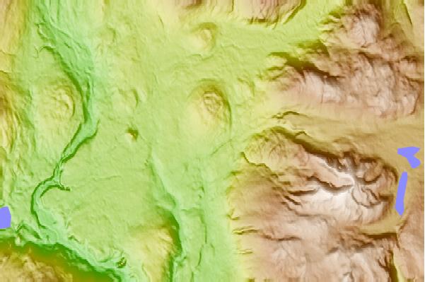 Surf breaks located close to Pyramid Mountain (volcano)