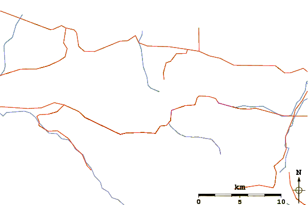 Roads and rivers around Pyramid Peak (Washington)