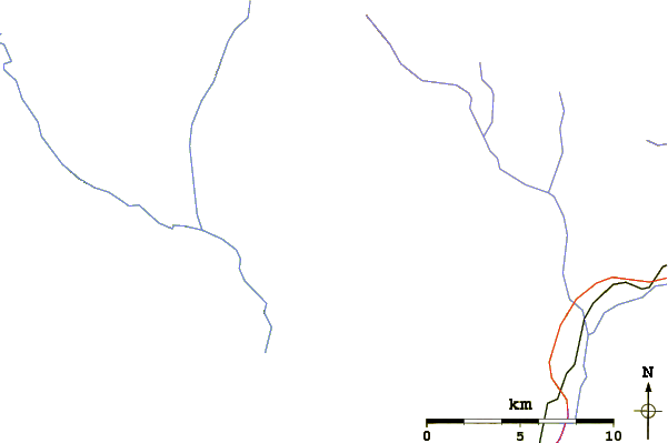 Roads and rivers around Pyroclastic Peak