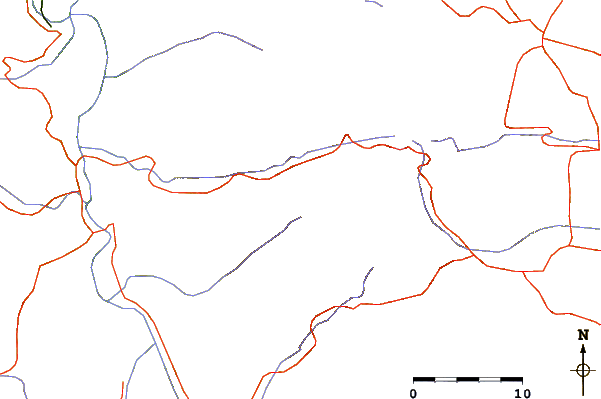 Roads and rivers around Carás