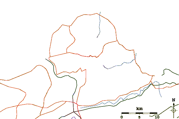 Roads and rivers around Qixing Mountain or Cising Mountain (七星山)