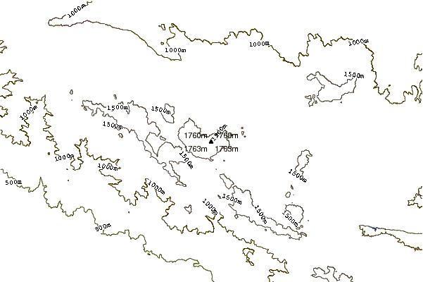 Mountain peaks around Quail Mountain (California)