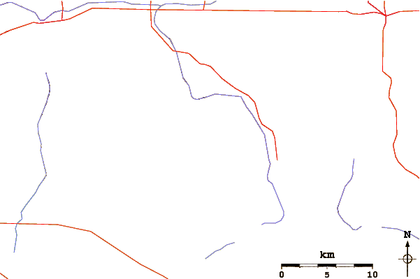 Roads and rivers around Quail Mountain (California)