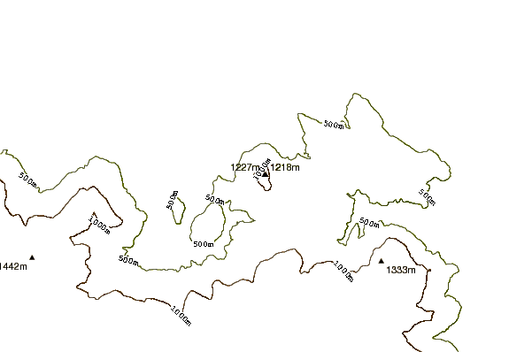 Mountain peaks around Quamby Bluff