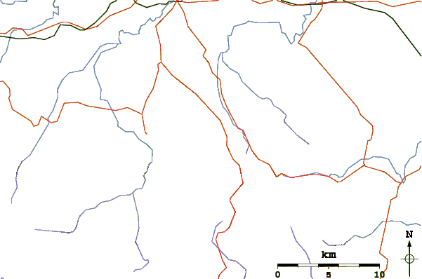 Roads and rivers around Quamby Bluff