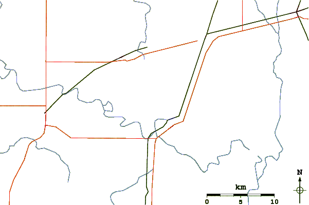 Roads and rivers around Quartz Mountain