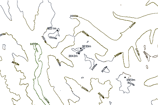 Mountain peaks around Quéant Mountain