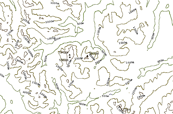 Mountain peaks around Queen Peak