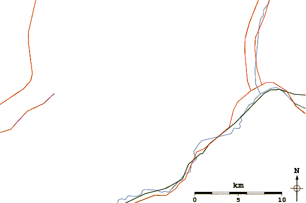 Roads and rivers around Queest Mountain