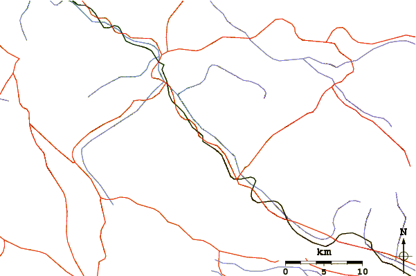 Roads and rivers around Quimsachata