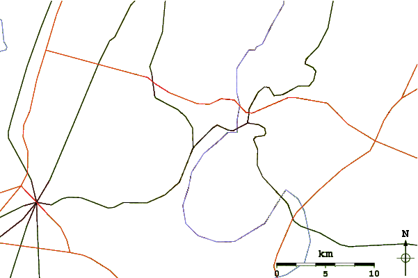 Roads and rivers around Quirauk Mountain