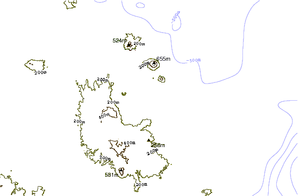 Mountain peaks around Rabaul caldera