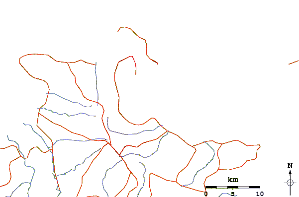 Roads and rivers around Rabaul caldera