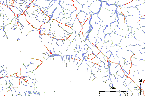 Roads and rivers around Rabbit Mountain