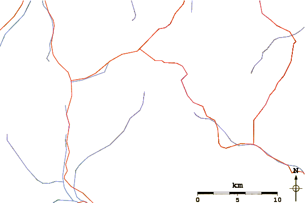 Roads and rivers around Rabenkopf (Ötztal Alps)