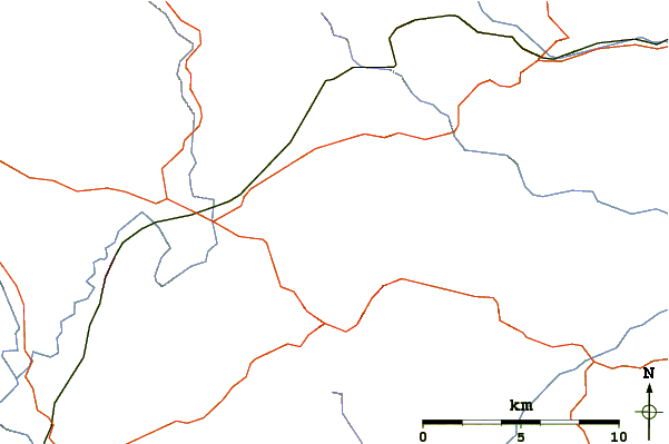 Roads and rivers around Radnor Forest