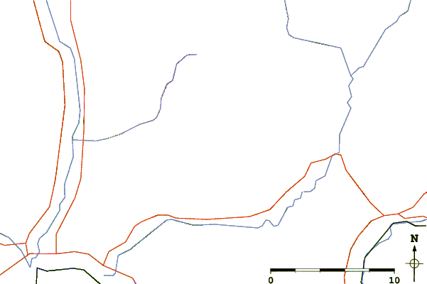 Roads and rivers around Raft Mountain