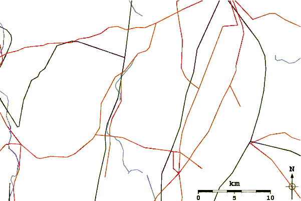 Roads and rivers around Ragged Mountain (Connecticut)