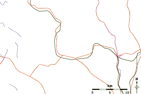 Roads and rivers around Ragged Mountain (New Hampshire)