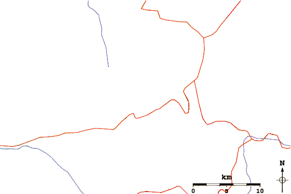 Roads and rivers around Ralston Peak