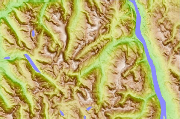 Surf breaks located close to Rambler Peak (Elk River Mountains)