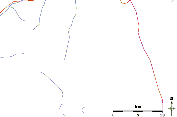 Roads and rivers around Rambler Peak (Elk River Mountains)