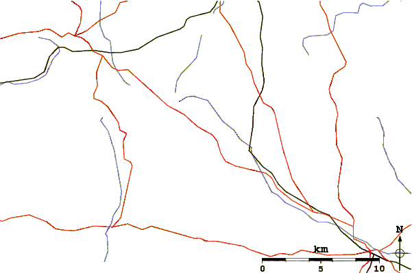 Roads and rivers around Rampisham Down