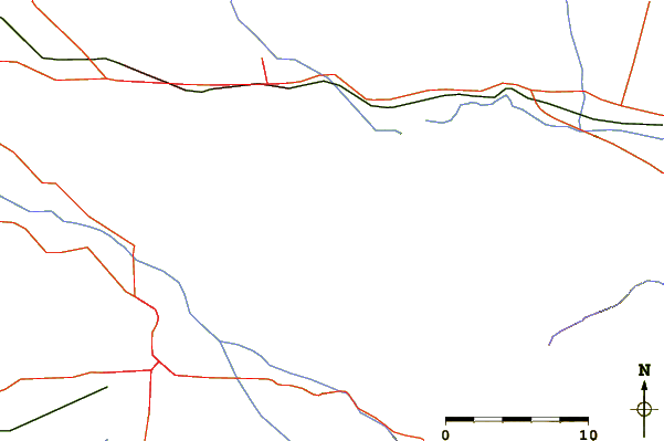 Roads and rivers around Ranger Peak (California)