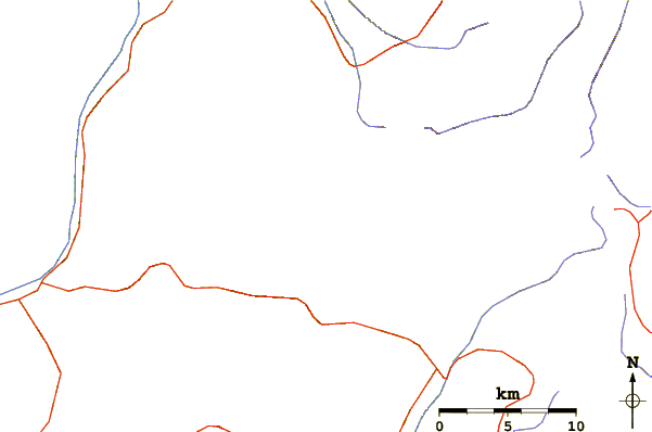 Roads and rivers around Ras N'Ouanoukrim