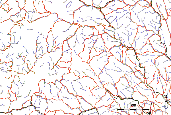 Roads and rivers around Rasletind