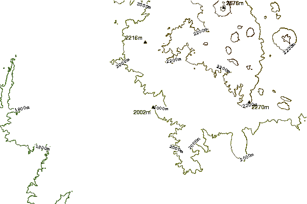 Mountain peaks around Raton-Clayton volcanic field