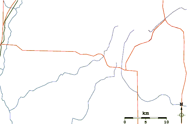 Roads and rivers around Raton-Clayton volcanic field