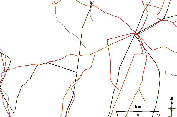 Roads and rivers around Rattlesnake Mountain (Connecticut)