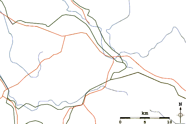 Roads and rivers around Rattlesnake Mountain
