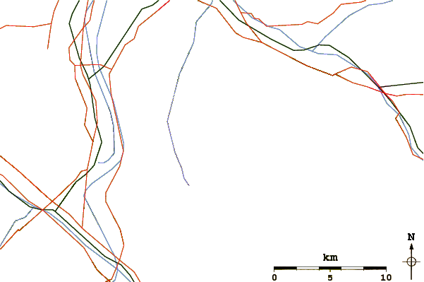 Roads and rivers around Rauher Berg