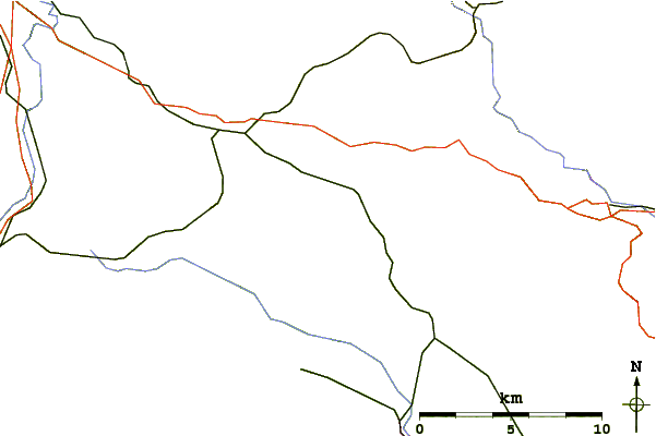 Roads and rivers around Rauher Kulm