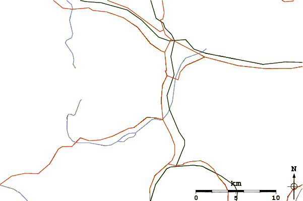 Roads and rivers around Rautispitz
