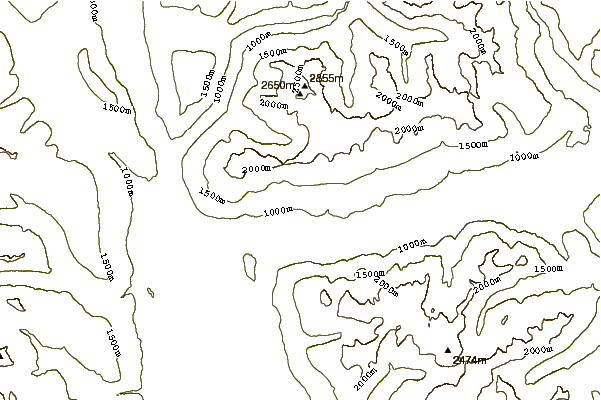 Mountain peaks around Ray Mountain