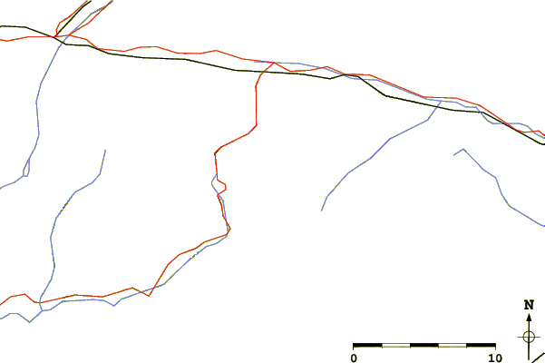 Roads and rivers around Razor (mountain)