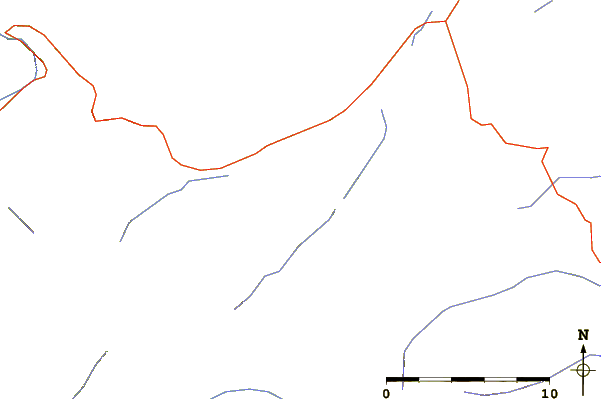 Roads and rivers around Red Eagle Mountain