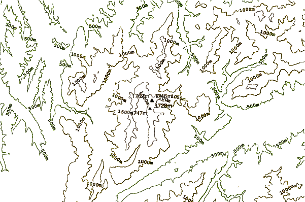 Mountain peaks around Red Hill (Richmond Range)