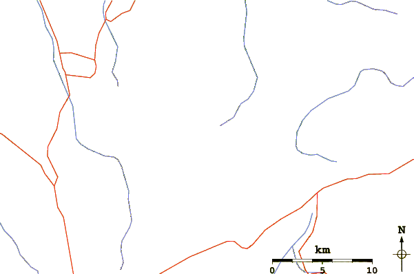 Roads and rivers around Red Hill (Richmond Range)