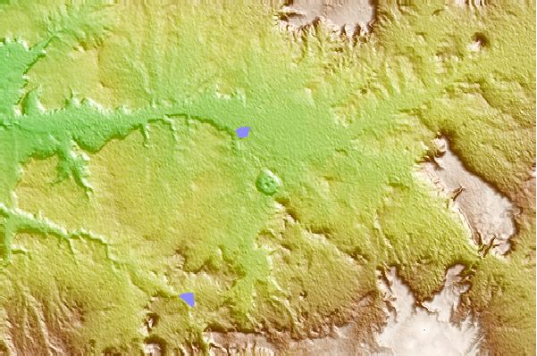 Surf breaks located close to Red Hill volcanic field