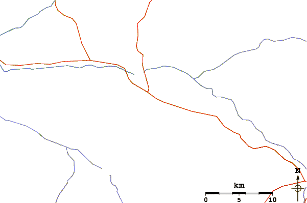 Roads and rivers around Red Hill volcanic field