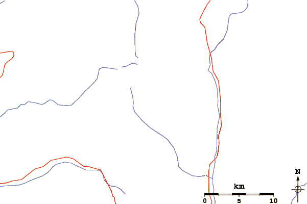 Roads and rivers around Red Kaweah