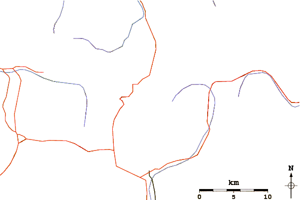 Roads and rivers around Red Mountain