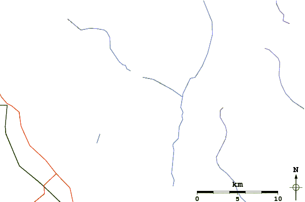 Roads and rivers around Red Mountain (Cascades)