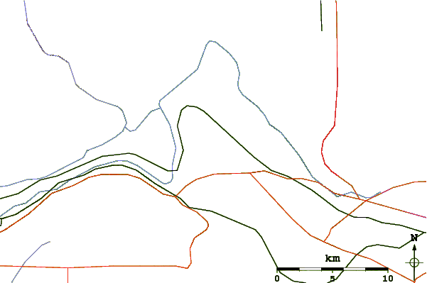 Roads and rivers around Red Mountain (Washington)