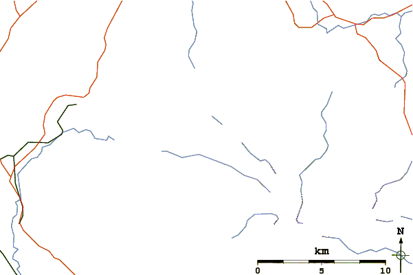 Roads and rivers around Red Pike (Buttermere)