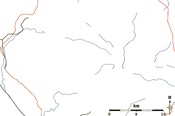 Roads and rivers around Red Pike (Wasdale)